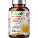 비타민 D3 5000 IU Softgels 120 조사 (125mcg) - 여분 처녀 올리브 기름에 있는 비타민 D-3 높 순수성 남자와 여자를 위해 자유로운 GMO Soy - Vit 3D 보충교재 지원 강한 뼈 & 면역력