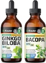 BIO KRAUTER Bacopa Tincture 4 Fl. Oz. + Ginkgo Biloba Tincture 4 Fl. 오즈.