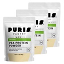 PURIS Organic Pea Protein Powder – USDA Organic Vegan Protein | 27g Plant Protein Per 서빙 | Non-GMO Gluten-Free Soy-Free | Clean Label | 부드러운 맛 | 2 lb (3 팩)