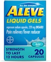 Aleve 고통 Reliever & Fever 흡진기 액체 젤, Naproxen 나트륨, 고통 구호, 20 조사