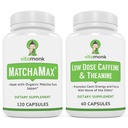 VitaMonk 에너지 & 초점 뭉치: MatchaMax 유기 일본 Matcha 캡슐 낮은 복용량 카페인 및 Theanine