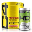 C4 Ripped & SuperHD, Thermogenic 번들, C4 Ripped Pre 운동 분말, Raspberry Lemonade 30 서빙 + SuperHD Capsimax 및 녹차 추출물, 60 서빙