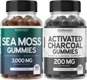 Irish Sea Moss (90 Gummies) Thyroid, Energy & Immune 지원 및 활성화 된 Charcoal (60 Gummies) 건강한 Detox & Cleanse 지원 - 유기농 코코넛 쉘에서 공식화 - 미국