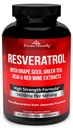 Resveratrol 보충교재 - 포도씨 추출물, 녹차 추출물, 빨간 포도주 추출물 - 60의 Veggie 캡슐을 가진 1400mg 여분 힘 공식