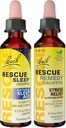 RESCUE 스트레스 완화 및 수면 지원 번들, 비 알콜 공식, Bach Remedy Dropper 20mL 2-Pack Sleep Dropper 20mL, Homeopathic Flower Esssences