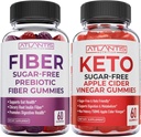 Atlantis Nutrition Sugar 무료 프리 바이오 틱 섬유 Gummies 성인 2-Pack (120 Gummies) + Sugar Free Keto Apple Cider Vinegar 60 Gummies