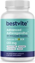 BestVITE Advanced Ashwagandha 120mg w/Shoden (120 채식 캡슐) - 35 % Withanolide Glycosides를 선도하는 산업을 포함하는 임상적으로 장식 - Stearates 없음 - Vegan - Non GMO - 글루텐 무료