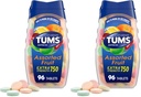 TUMS Extra Strength Antacid Tablets for Chewable Heartburn Relief and Acid Indigestion Relief, 구색 과일 맛 - 96 개 (팩 2)