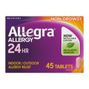 Allegra 성인 24 시간 알레르기 완화 정제, 비 돌리실 실내와 옥외 알레르기 약, 180 mg Fexofenadine HCI 항히스타민 알약, 45-Count