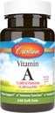 Carlson - 비타민 A, 15000 IU Palmitate (4500 mcg RAE), 시각 건강, 건강한 피부, 240 Softgels
