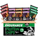 Natural Endurance Protein Chips - 낮은 Carb 칩, 고단백 스낵, Avocado Oil, 14g Protein Per Bag, Gluten Free, Nacho, BBQ, Chili, 생일 케이크, Original - Variety Pack, 1.38 oz Bags (Pack of 12)