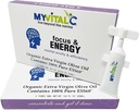 MyVitalC 초점 & 에너지 보충 - 유기 여분 처녀 올리브 기름에 있는 순수한 ESS60 - 30 일 공급 150 ML - 6의 팩
