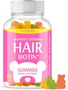머리 Biotin Gummies 비타민 10000mcg - 건강한, 더 강한, 아름다운 머리 & 못, 비 GMO, 여성 & 남자를 위한 Chewable Vegan 머리 Gummies를 위한 Biotin 보충교재 - 60 Gummy