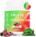 과일과 녹색 유기 Probiotic 분말: 남자 & 여자를 위한 30의 서빙. 10 억 CFUs, Spirulina, Kale, Spinach, Chlorella, Elderberry, 소화 효소 - Probiotics