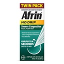 Afrin No Drip Severe Congestion Nasal Mist Twin Pack, Non-Drowsy, Nasal Congestion 및 Sinus 압력 구호, 성인 및 어린이 6 및 이전, .5 fl oz (포장 2)
