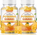 softbear 칼륨 구연산염 1000mg의 성인 지원을 위한 설탕 자유로운 칼륨 Gummies 다리 크림 & 근육 건강 높은 힘 칼륨 보충교재 Gummies 오렌지 풍미 120 조사