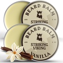 남자를위한 스트릭 바이킹 Beard Balm - Beard 컨디셔너에 남겨 - Naturally Derived Beard Butter, Argan & Jojoba Oils (2 Ounce (Pack of 2), Vanilla 2 Pack)