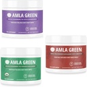 Amla 파우더, Elderberry & Indian Gooseberry & Hibiscus, Organic, Vegan, 30 서빙과 녹차 슈퍼 푸드 보충