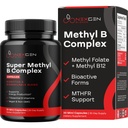 메틸을 입힌 B 복잡한 비타민 보충교재 - 5-MTHF 메틸 Folate & B12를 가진 생물 활성 메틸 B 복합체 뇌 심장 에너지 & Homocysteine 지원을 위한 Methylcobalamin - 최고 비타민 B Complex (30 조사)