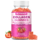 여성 및 남성을위한 Vegan Collagen Gummies - Biotin, 비타민 C, & 피부 레이디언, 머리 성장, 강한 손톱, 및 관절 지원, 60 개