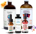 LIQUIDHEALTH 궁극적 인 배아제 액체 비타민 보충교재 뭉치 - 철, 칼슘, 마그네슘, Vegan 비타민 D3 & 유기 B12를 가진 매일 배아제 Multivitamin - 배아제 수술은, 미국 만들었습니다