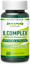 Active B12 및 Folate가있는 생체 활성 B 복합체 - 에너지, 두뇌 및 신경 건강, 60 Vegan 캡슐 지원