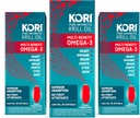Kori Krill 오일 오메가 3 보충, 우수한 흡수 대 물고기 기름, 1200mg Softgels, 30 Softgels, EPA & DHA (포장 3)를 가진 남극 Krill 기름
