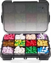 Fullicon Daily Travel 방습 알약 케이스 12 Extra Large Compartment, Pill 주최자 3 Secured Buckles, Removable Dividers (Black)를 가진 비타민을 위한 큰 보충교재 상자