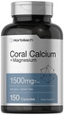 Horbäach 산호 칼슘 1500mg 캡슐 | 150 개 | 플러스 마그네슘 | 비 GMO 및 글루텐 무료 보충