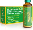 허브 면역 지원 및 Adaptogen 음료 - 6 Vials (40ml) | 활력, 에너지 및 소화 건강을위한 허브 웰빙의 30 년 - Licorice 뿌리, Astragalus, Hedyotis, Reishi 버섯 추출물