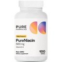PureFormulas 순수한 Niacin - 비타민 B3, 500 mg Immediate 방출 Niacin 500mg - 니코틴산 100 정제 - 비 GMO B3 비타민 Niacin 보충교재