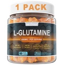 여성 및 남성용 L 글루타민 1000mg 구미| 베타 알라닌, BCAA, 마그네슘 글루타민, 칼륨 및 Ashwagandha | Vegan | Sugar-Free & Extra-Chewy | 60 개