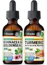 Goldenseal Tincture 2 Fl가있는 Echinacea. Oz. & Turmeric Tincture 2 Fl. Oz.
