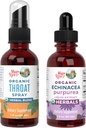 MaryRuth Organics Throat Spray (Unflavored) 및 Echinacea Purpurea Drop | USDA Organic, Clean Label Project Verified® | 스로트 릴리프 비타민, 면역력 및 전반적인 건강 | Vegan, Non-GMO