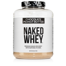 NAKED Whey Chocolate Peanut Butter Grass Fed Whey Protein Powder, No GMO, No Soy 및 Gluten Free, Aid Growth and Recovery - 52 서빙