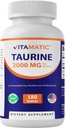 Vitamatic Taurine 2000mg 채식 정제, 180 조사, 비 GMO, 글루텐 무료