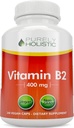 Purely Holistic Vitamin B2 Riboflavin 400mg - 240 Vegan 캡슐, 8 개월 공급 - 고강도 B2 비타민 - 비 GMO & 글루텐 무료 - 에너지 생산 및 세포 건강 지원