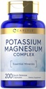 Carlyle Potassium 마그네슘 보충 | 200 개 | Non-GMO & 글루텐 Free Complex
