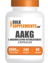 BulkSupplements.com AAKG 캡슐 - L-Arginine 보충, 니트로 산화물 보충 - 글루텐 무료, 서빙 당 4 캡슐, 240 개 (팩 1)