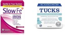 느린 Fe 45mg 철 보충교재 철 결핍 정제 & Hemorrhoids를 위한 Tucks Medicated 냉각 패드, 100 조사