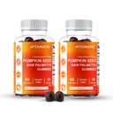 Vitamatic 호박 씨앗 20 : 1 추출물 & 톱 팔로토 10 : 1 추출물 Gummies - Sugar-Free Botanical Extract - 자연 라즈베리 맛 - Vegan, Non-GMO, 식물 기반 Gummies - 60 카운트 - 2 팩 (120 카운트)