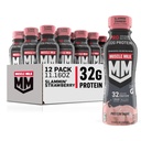 근육 우유 직업적인 진보된 영양 단백질 Shake, Slammin' 딸기, 11.16 Fl Oz (12의 포장), 32g 단백질, 1g 설탕, 16 비타민 & 무기물, 5g 섬유