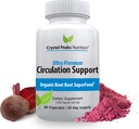 Pure Organic Beet Root Powder Extract - 혈액 순환, Arteries 및 Veins를 촉진하고 Nitric 산화물 생산을 증가시킵니다. 1300mg의 60의 Veggie 캡슐