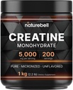 NatureBell Creatine Monohydrate 분말 1,000g, 봉사 당 5,000mg, 200의 서빙 (2.2 lb) | Micronized, Pure & Unflavored | 사전 운동 근육 지원 * | 케토, 채식자없는