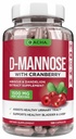 천연 D-Mannose 캡슐 4-in-1 공식 - 120 CAPS, 1500 MG Cranberry, Dandelion, Hibiscus Flower Extract, Bladder 및 Urinary Tract Health 지원을위한 약