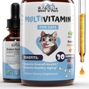 Cat Multivitamin - 건강한 피부 & 외투, 합동 지원, 장수 & 더 - 고양이 비타민 - 고양이 보충교재 & 비타민 - 실내 고양이를 위한 고양이 비타민 - 키텐 비타민 - 고양이 면역성이 있는 지원 - 1oz
