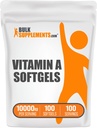 BulkSupplements.com 비타민 A 10000 IU Softgels - 비타민 A Retinyl Palmitate, 비타민 A 알약 - 비타민 A 보충교재, 눈 보충교재 - 글루텐 무료, 봉사 당 1 Softgels, 100 Softgels