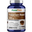 NusaPure Valerian 뿌리 20:1 추출물, Veggie 모자, 250 조사, Vegan, 비 GMO, Bioperine 당 5000mg에 250 mg 동등한