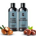 Striking Viking Beard 샴푸와 컨디셔너 세트 – 4 Fl Oz 각각, 신선한 Masculine 냄새 - 남자를위한 Beard 세척 및 컨디셔너 - Argan & Jojoba Oil - 황산염 & Paraben 무료