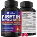 Fisetin 보충교재 - liposomal 최고 흡수 98% Quercetin, Resveratrol, 건강한 노후화 & Longevity, 피부 건강, 뇌 & 항산화제를 위한 녹차 추출물을 가진 순수한 1200mg - 60 Softgels